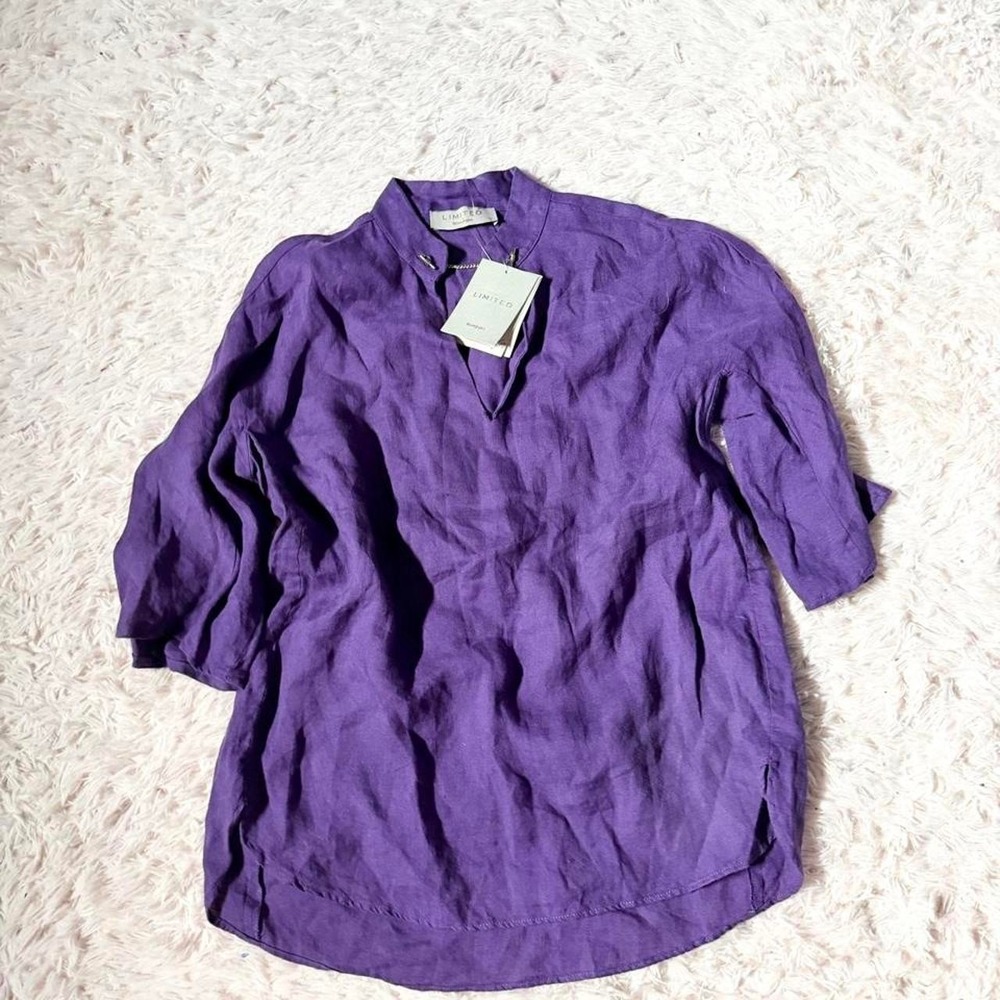 Bright Purple Minimalist Clean Girl Preppy Quiet Luxury Top Womens S Scholar